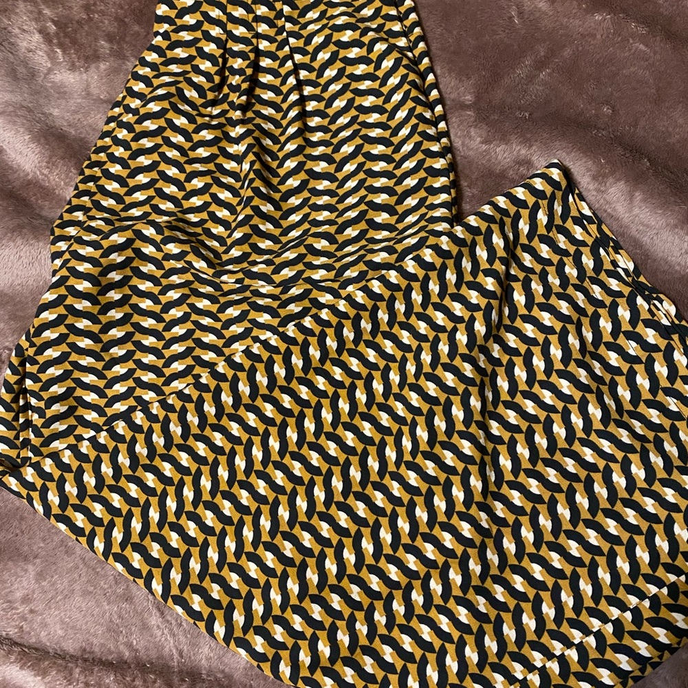 Women's Geometric Print High-Rise Pleated Wide Leg Pants - Who What Wear Size 14